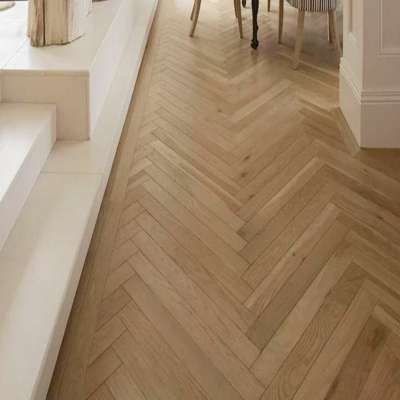 Herringbone White Parquet Oak Chevron Parquet Engineered Wood Flooring Waterproof